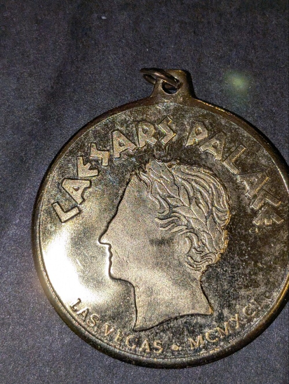 Vintage 1991 Caesars Palace Las Vegas 25th Anniversary Coin Medallion Pendant